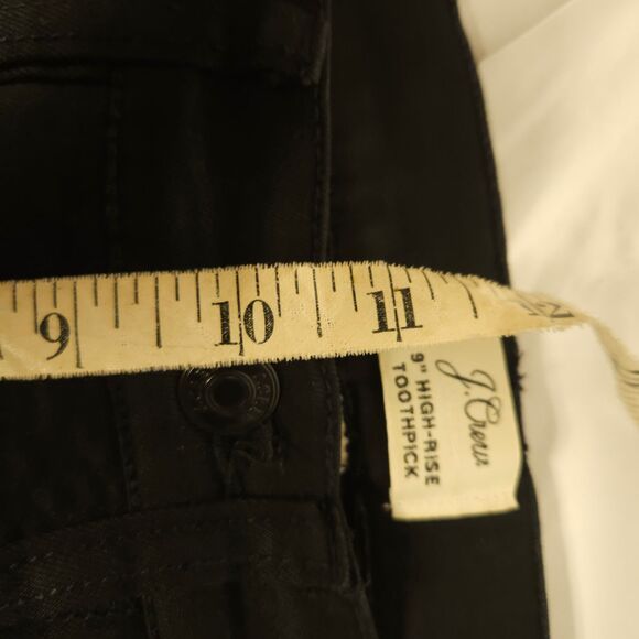 J Crew Womens 27 Black 9" High Rise Skinny Toothpick Jeans Cotton Blend - Picture 6 of 7